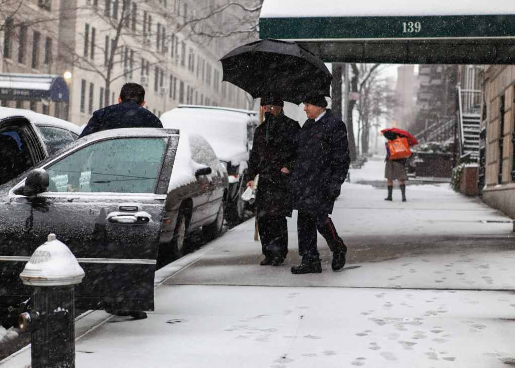 Upper East Side, Manhattan covered in snow, New York City by Guney Cuceloglu