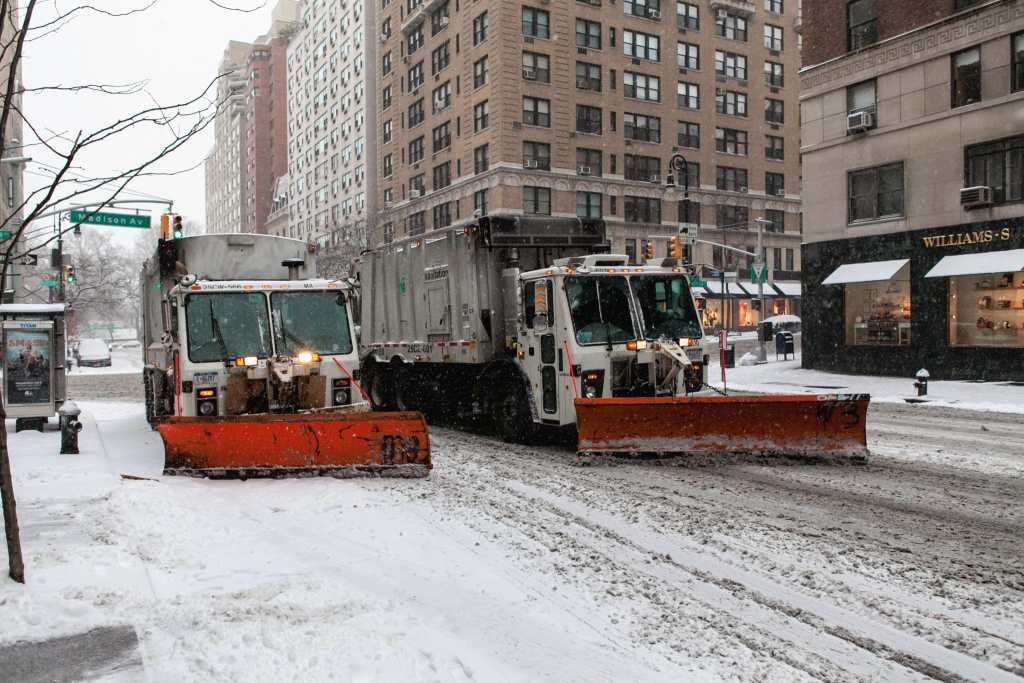 Upper East Side, Manhattan covered in snow, New York City by Guney Cuceloglu