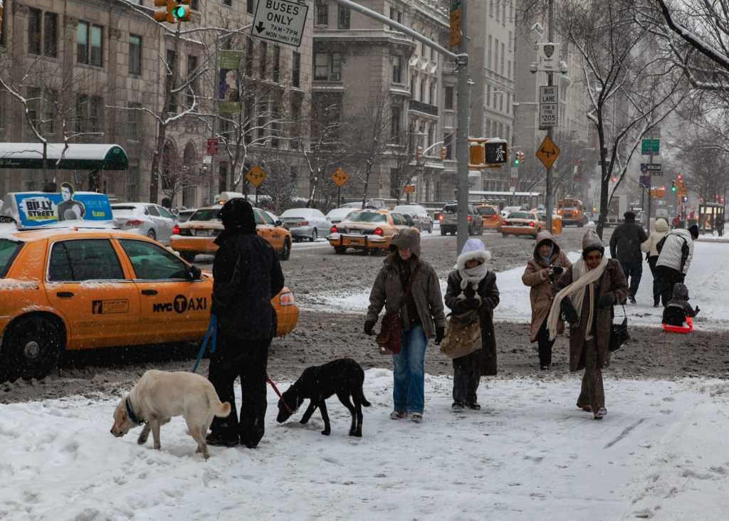 Upper East Side, Manhattan covered in snow, New York City by Guney Cuceloglu