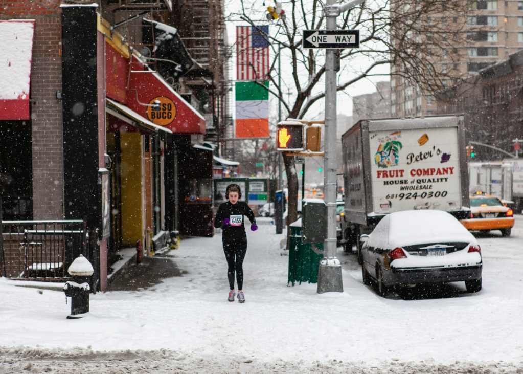 Upper East Side, Manhattan covered in snow, New York City by Guney Cuceloglu